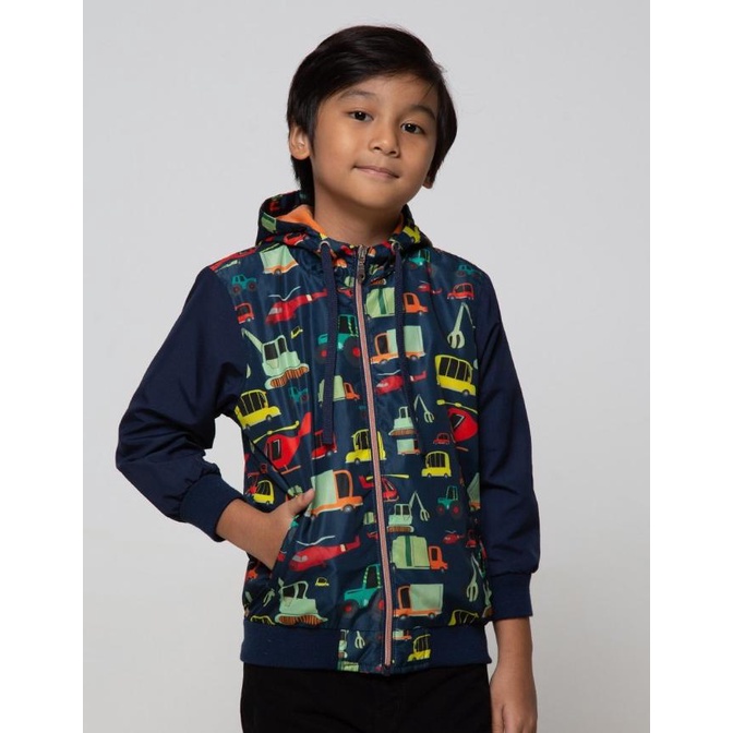 Little M Jaket Parasut Hoodie Transportation Anak Laki-Laki 107074196 - Navy Blue,Xs