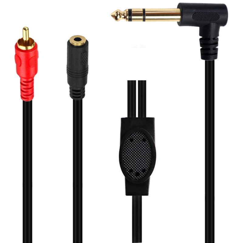 Zzz Kabel Spliter 3.5mm 1/8-inch Stereo TRS Female Ke 6.35mm 1per4 &quot;Pria Y 6.35mm Ke RCA Male Cable