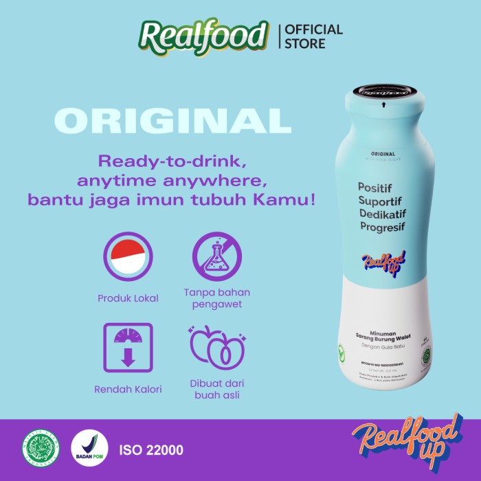 

READY-TO-DRINK-SIAP-MINUM- REALFOOD UP CLASSIC MINUMAN SARANG BURUNG WALET ORIGINAL 6 PCS