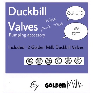 DUCKBILL VALVE UNGU isi 2 BY GOLDEN MILK WITH PULL TAB/ pull tab / dengan tarikan / spectra / bpa free