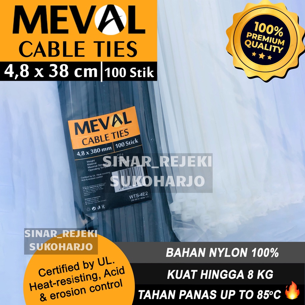 MEVAL Kabel ties Cable tie 4.8x380MM /38CM 4.8