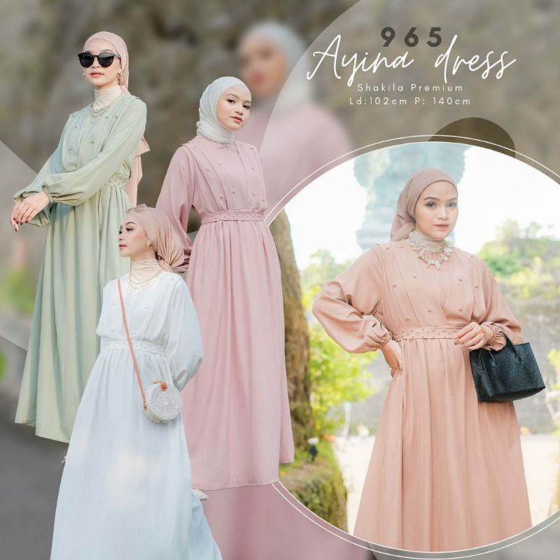Ayina Dress Dress Shakila Dress Kondangan Gamis Pesta Hijau Sage Gamis Terbaru