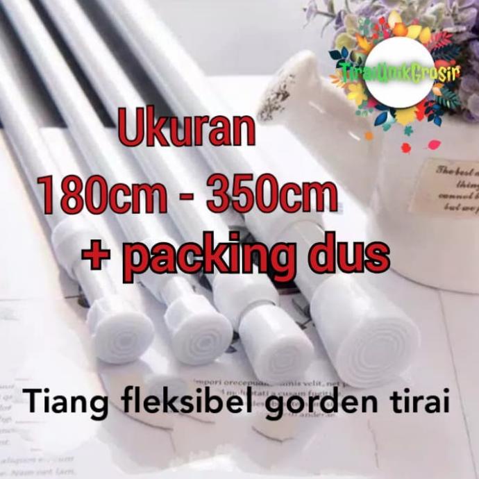 BISA COD tiang tirai/tiang fleksibel gorden tirai ukuran 180cm-350cm /GORDEN JENDELA/GORDEN PINTU/GO