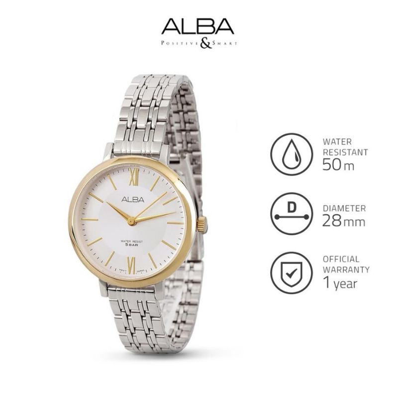 Jam Tangan Wanita Alba Fashion Quartz Stainless Steel  ASL030X1  original