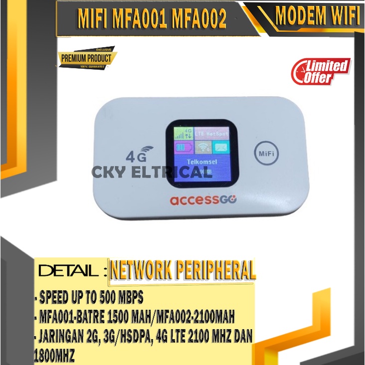 MIFI MODEM WIFI ACCESSGO MFA001 MFA0012 UNLOCK ALL OPERATPR