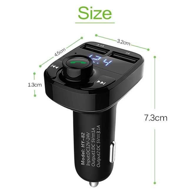 Bluetooth Audio Receiver FM Transmiter Handsfree w/ USB Car Charger