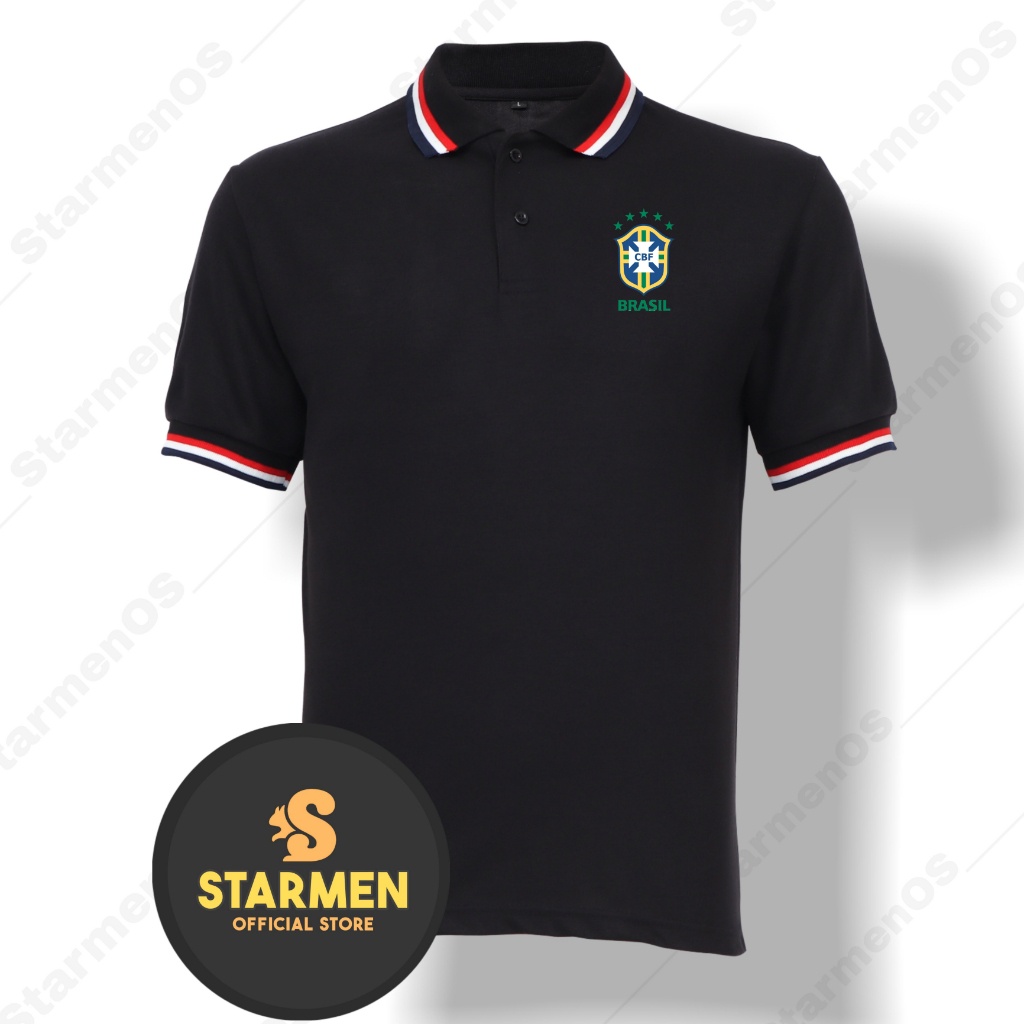 Kaos Polo Shirt Pria Kerah Logo BRASIL