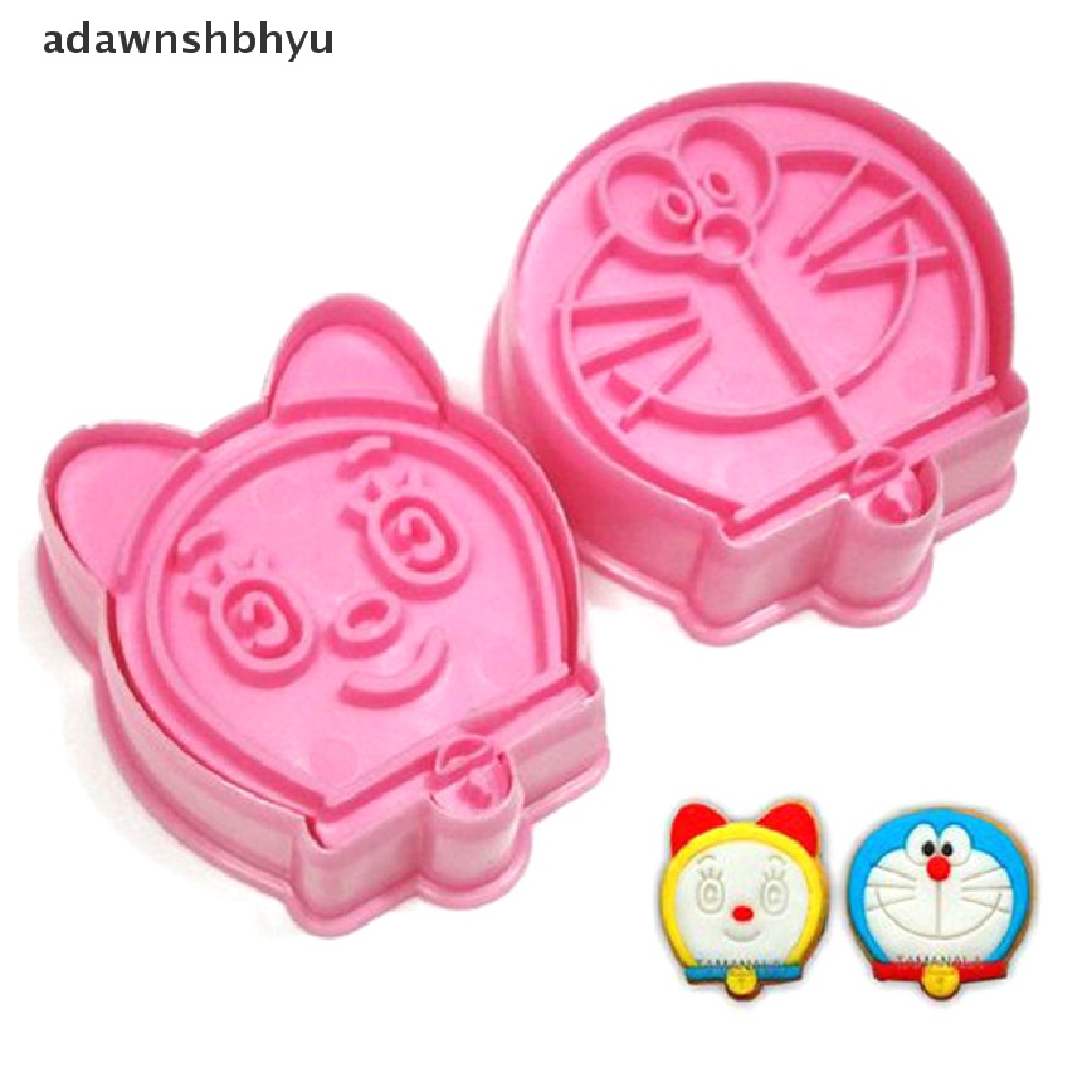 Adawnshbhyu 2pcs/set Jingle Cats Plastik Food Grade Dan Doraemon Cookies Cutter/Alat Perangko ID