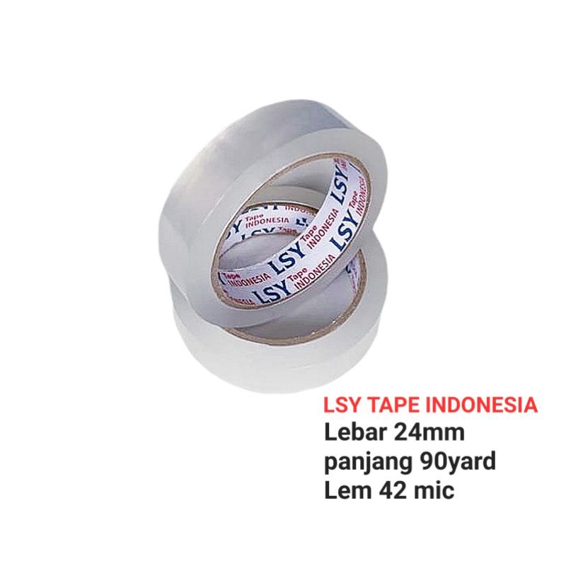 

lakban bening / isolasi bening 24mm x 90yard LSY TAPE INDONESIA ( CBM )