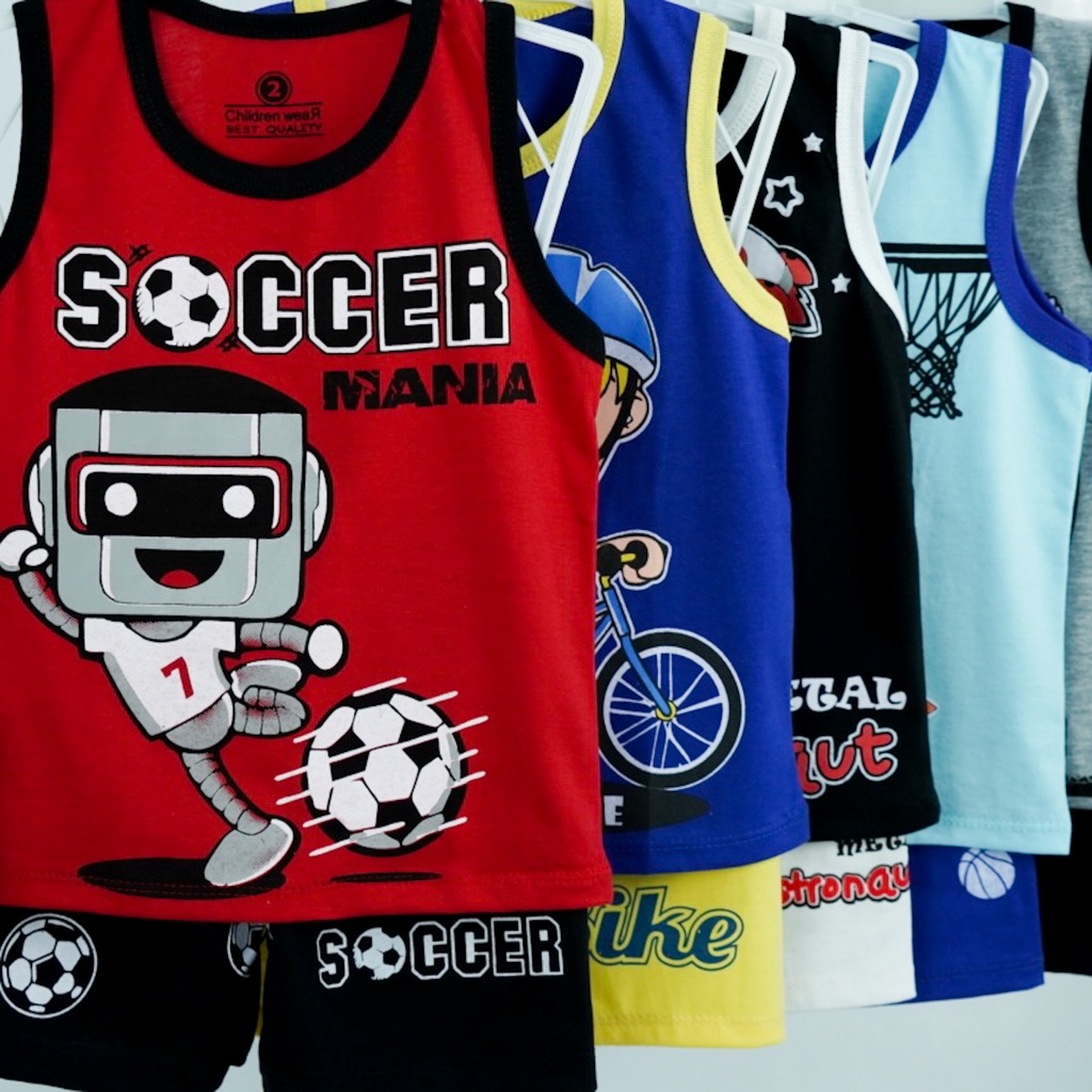 SETELAN ANAK UNISEX 2-6 TAHUN - SINGLET SPORTY