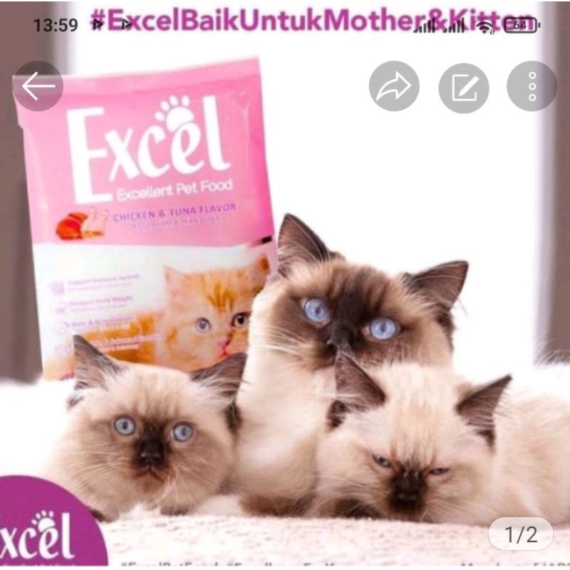 excel kitten makanan kucing baby 10 kg grab/gojek