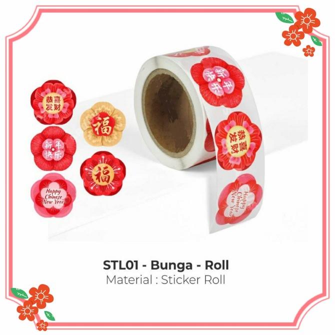 

Sticker CNY Stiker Imlek Hiasan Packaging Kertas Tempel 1 Roll
