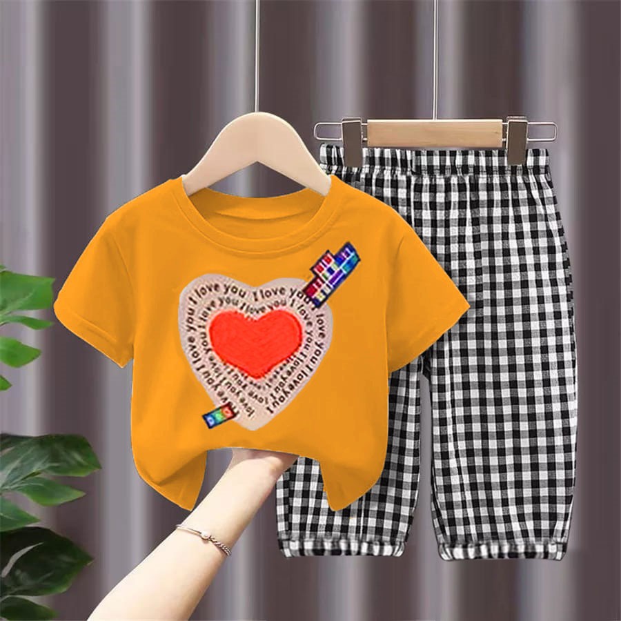 SETELAN ANAK BAJU KAOS ANAK BAHAN KATUN CELANA PANJANG TERBARU UMUR 1-5 TAHUN