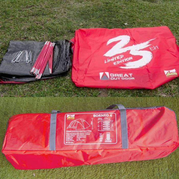 TENDA MIS BORNEO 4 MOUNTAIN INN SPORTS / TENDA CAMPING DOME 4 ORANG / TENDA MIS BORNEO 4 MOUNTAIN