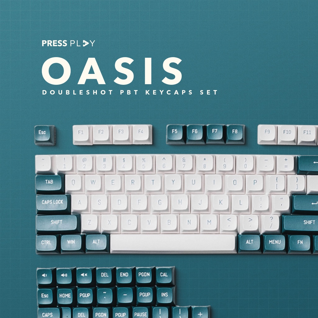 Jual OASIS Green - White CSA Profile Doubleshot PBT Keycaps | Shopee ...