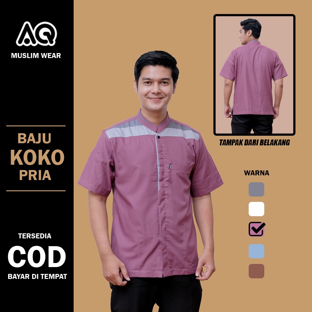 Baju Pria Koko Lengan Pendek Motif Krisna New Al Qorni