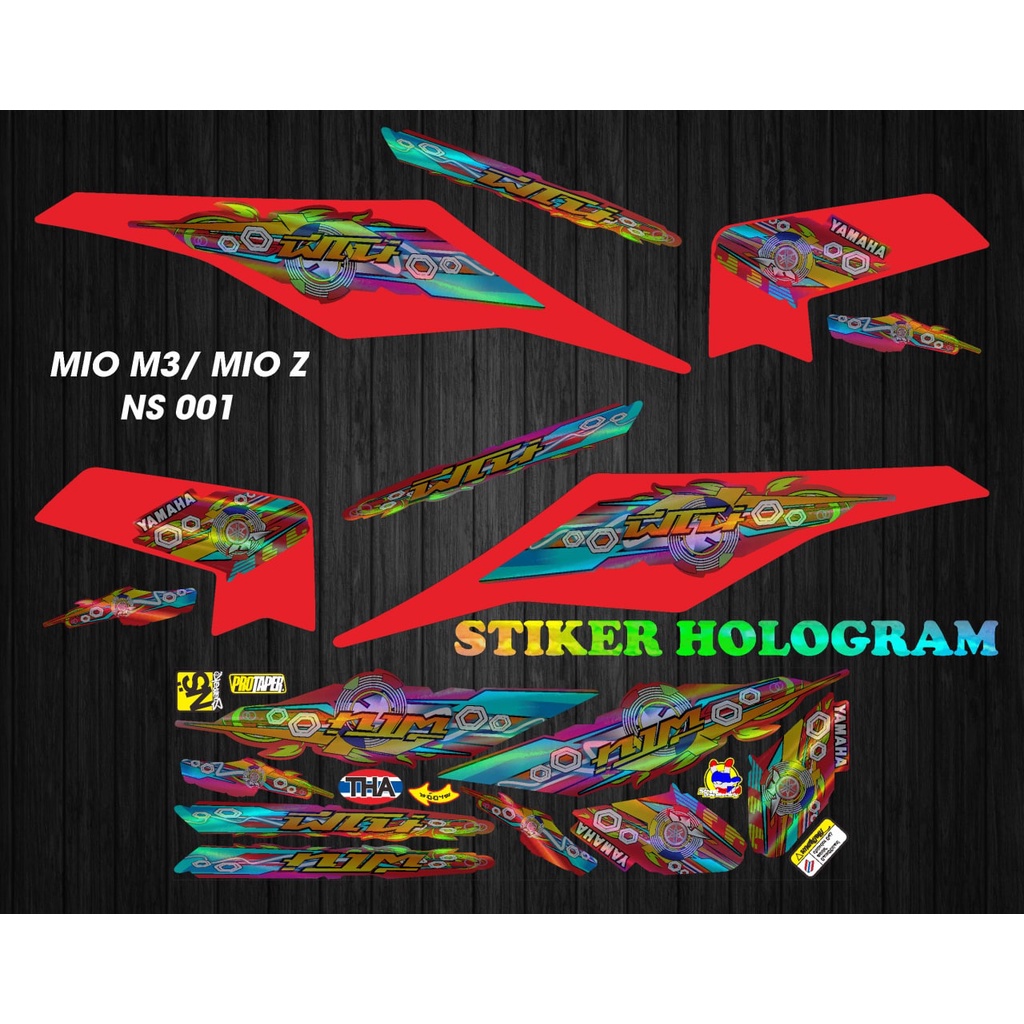 HOLOGRAM STIKER STRIPING MOTOR MIO M3 MOTIF NS 001