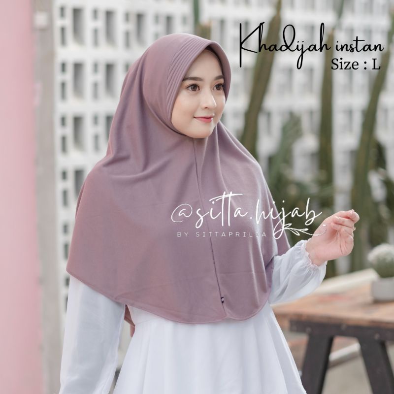 (Part.3) Jilbab Instan Ped Antem Khadijah Size L Hijab Bergo Instan Bahan Kaos Tc