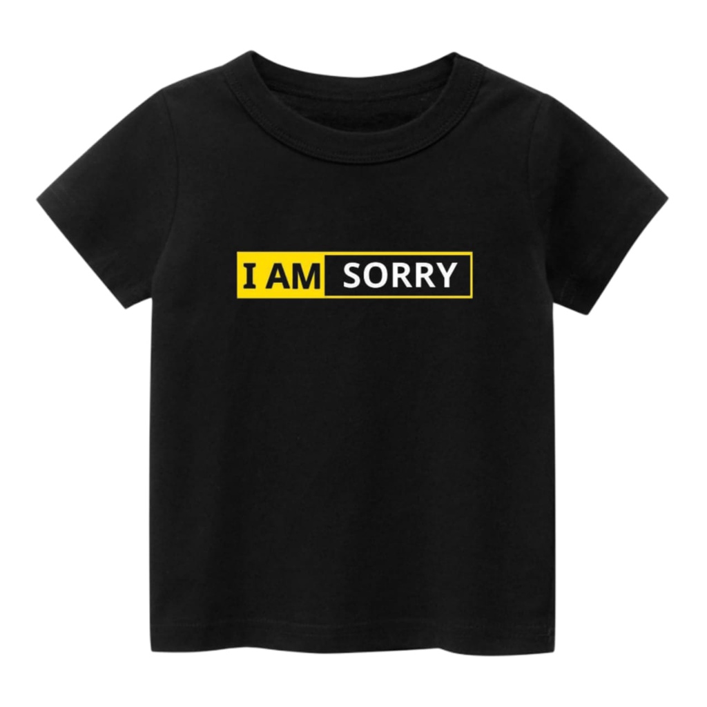 hokyfashion Kaos Katun Anak Uniseks I AM SORRYKaos Anak Laki/Kaos Anak Cewek M.L.XL