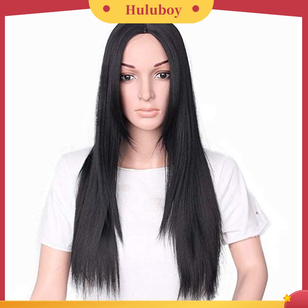 Rambut Palsu Wanita Model Panjang Lurus Warna Solid Untuk Cosplay
