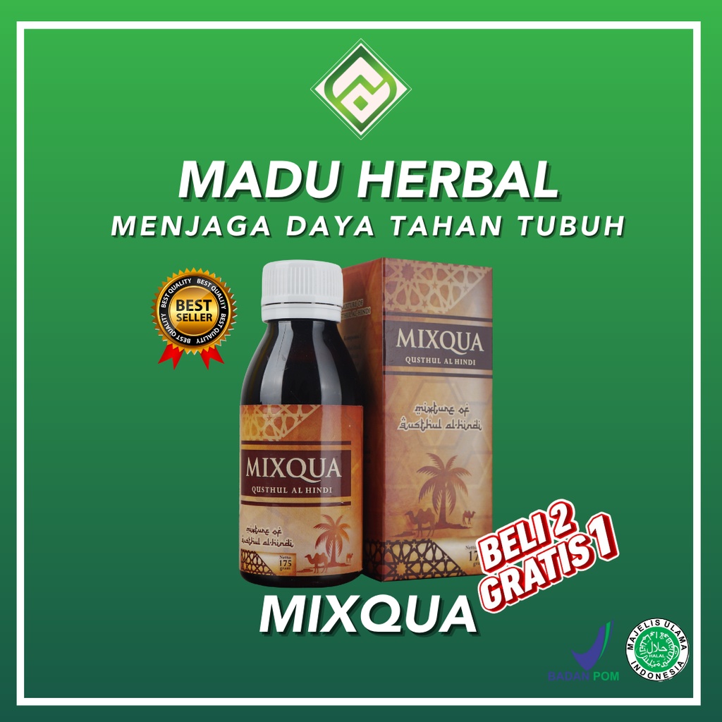 

Madu Herbal MIXQUA QUSTHUL HINDI Penambah Imun Daya Tahan Tubuh Cegah Sakit Sesak Lelah Demam Panas Batuk