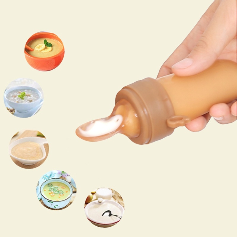 Mary Silikon Rice Cereal Feeding Squeeze Bottle Spoon Feeder Tempat Makan Anak Newborn