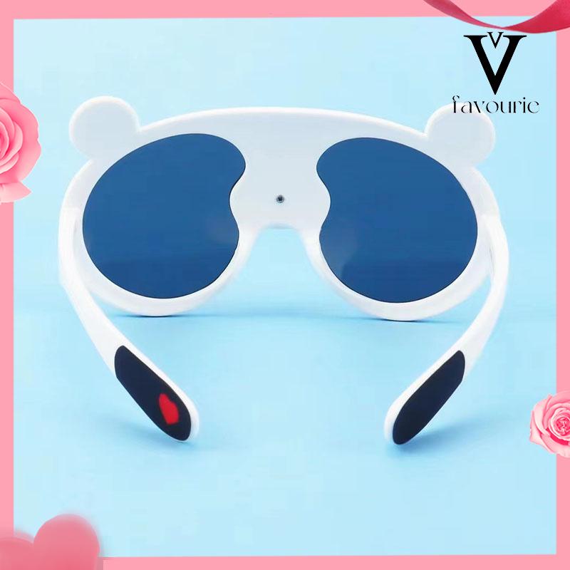 CODKacamata Hitam Anak Silikon Terpolarisasi Panda Bing Dwen Dwen Kacamata Anak dengan UV400-FA