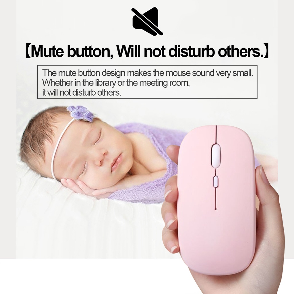 Wireless Mouse Mute Slim Mice Universal untuk Tablet Laptop &amp; Smart Phone