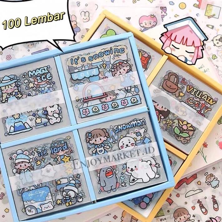 

±±± Stiker Box Viral Sticker Aesthetic Tumbrl 1 Box isi 100 Lembar