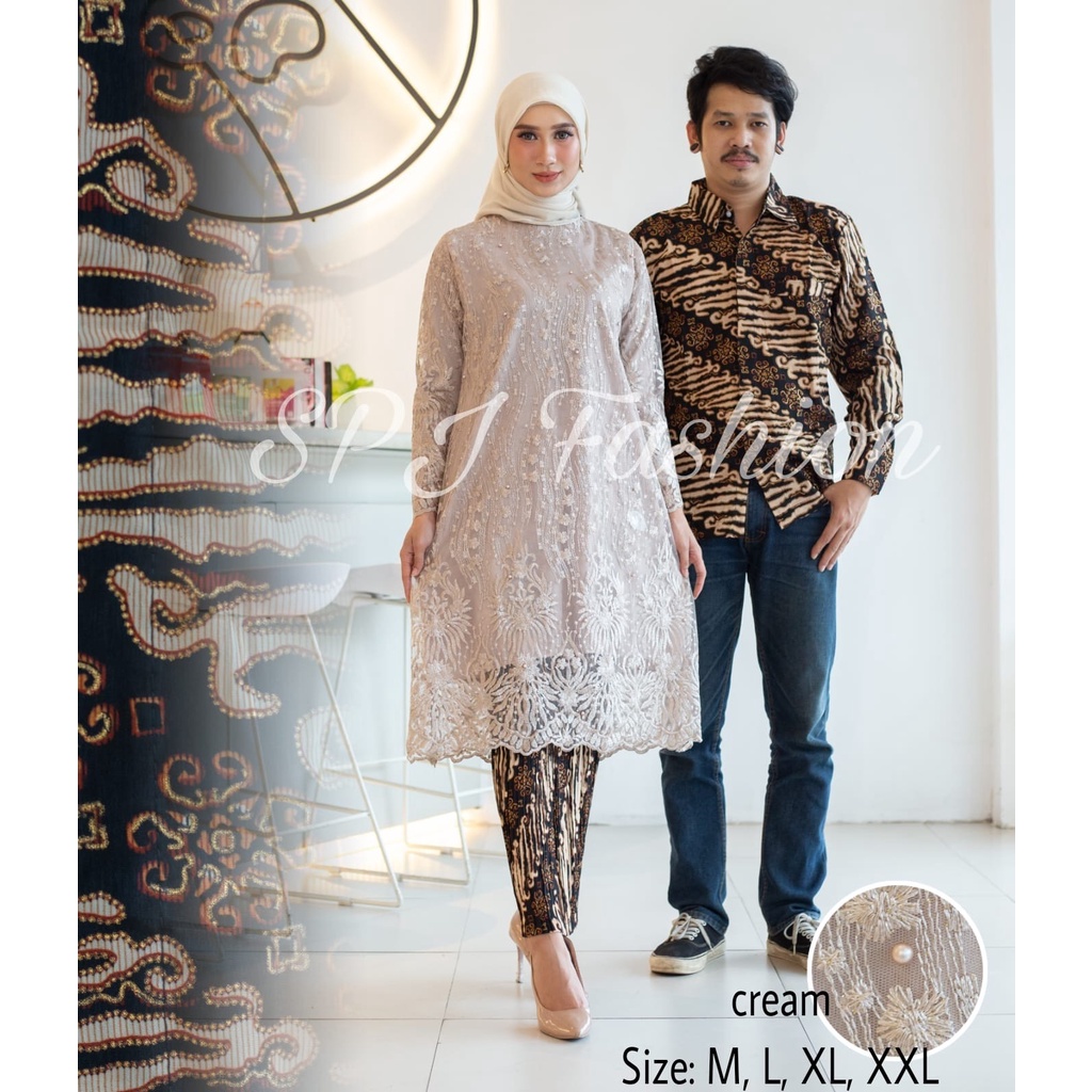 RILIS STELAN KEBAYA TUNIK TILE COUPLE MODERN TERBARU/OUTFIT COUPLAN KONDANGAN/SERAGAMAN PESTA/WISUDA/ TERLARIS BY SPJ FASHION