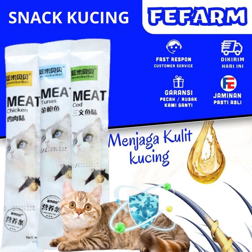 Snack Hewan Peliharaan Cat Strip 15g/Strip Kucing Kecil Dan Kucing Besar Snack Pengemukan Kucing Pelengkapa Hewan Peliharaan PEIEN