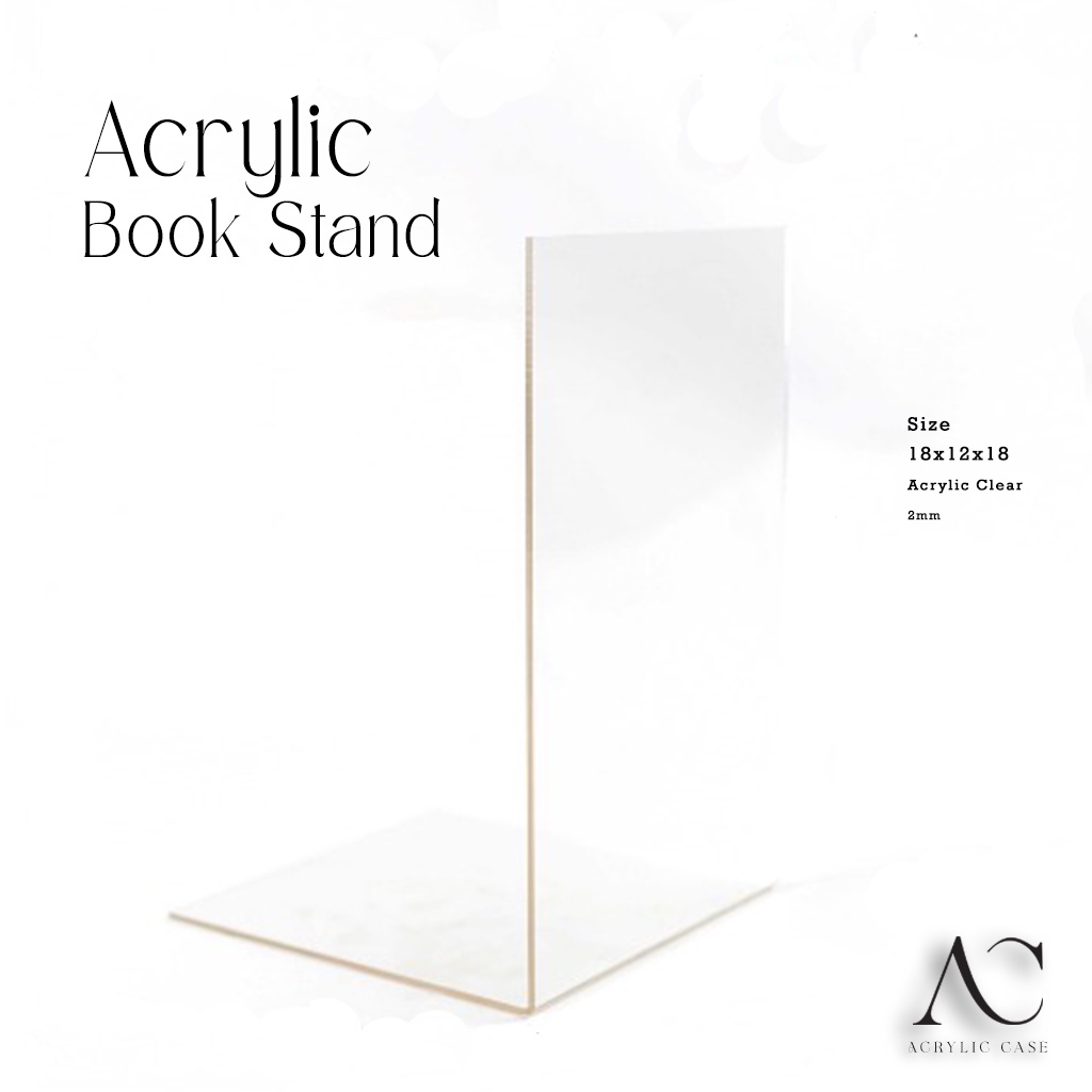 

Stand Book Acrylic Custom / Pembatas Buku Akrilik 18x12x18