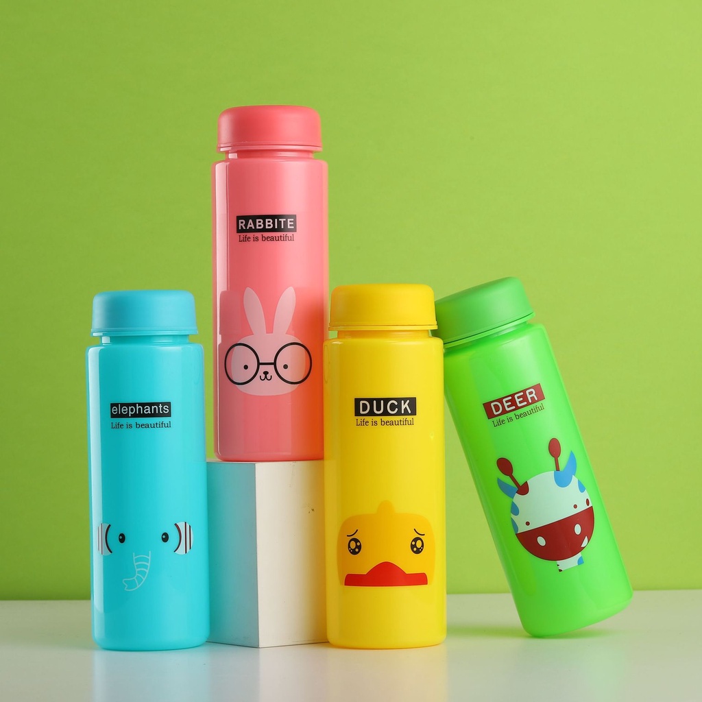 Botol Minum Karakter Hewan Animal 500 ML Bahan Plastik BPA Free