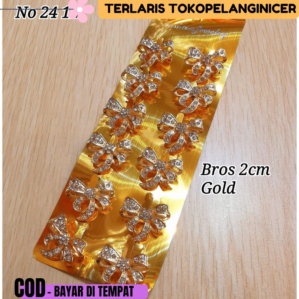 Bros Pita Uk 2cmGOLD - Bros Dagu Mini PITA RANDOM BENTUK - BROS BAJU Pita - Peniti bros hijab Tokopelanginicer- Bros Kecil MuraH