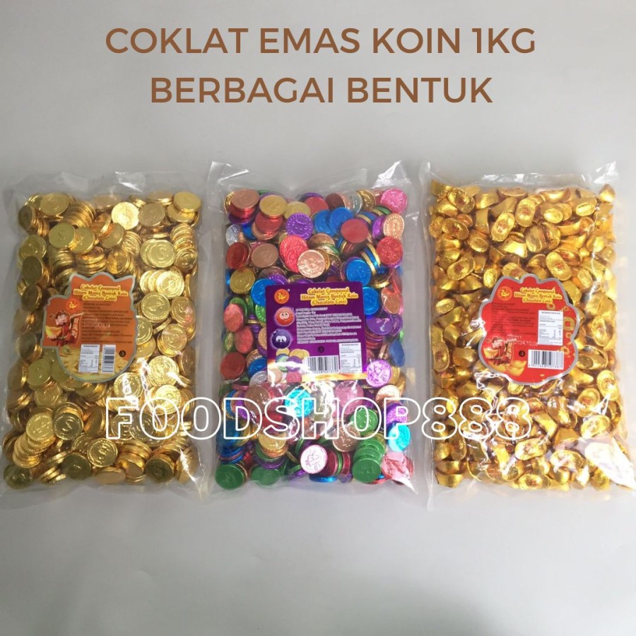 

Coklat Koin Bentuk Emas 1kg / Coklat Koin Bentuk Yenbao 500gr
