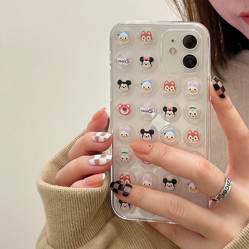 BUBBLE 3D Pop it Tsum tsum iphone 7 8 x xr xs max 11 12 13 14 pro max 14 plus case civer casing