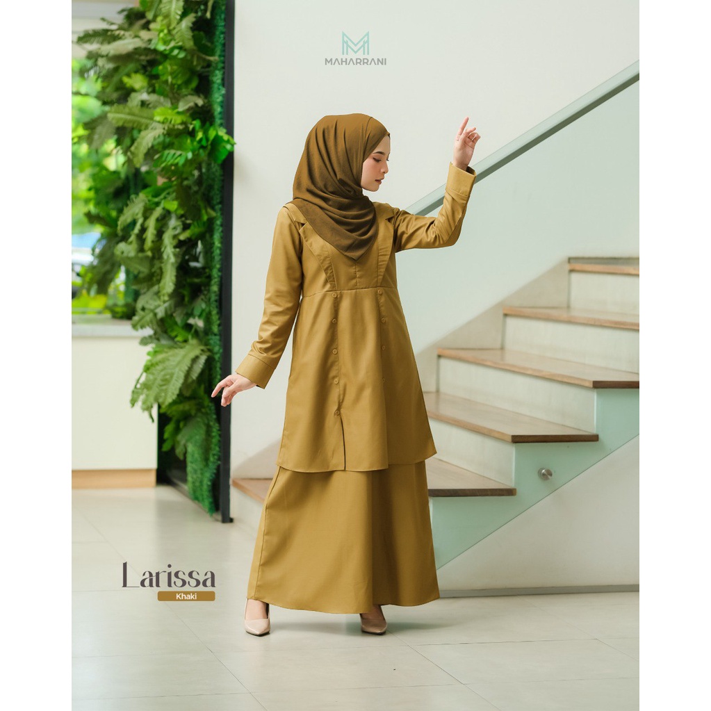 Seragam Dinas Pemda Wanita Guru Pns PDH Gamis Dinas Guru Wanita Larissa Bahan Katun Toyobo Busui