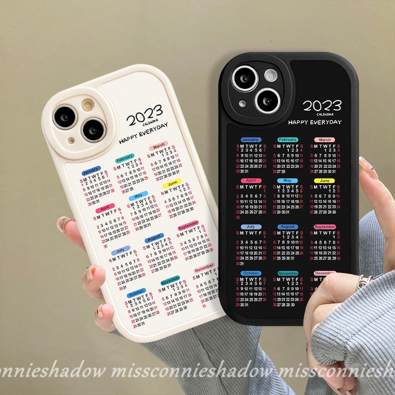 Case Kalender 2023 Redmi A1 9 9A 10 10A 9T 10C 9C NFC Mi12 11 Lite 11T Pro Note 11 8 9 10 11Pro Plus 10s 11s 10Pro 9Pro 9s 8Pro PO CO F4 K40s M3 X3 NFC Couple Cover Belakang TPU Lembut
