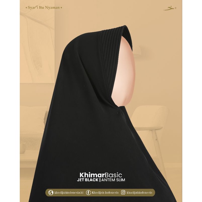 BASIC ANTEM SLIM Pet Khimar Jetblack - Khadijah Indonesia #ayranashwa #khadijahindonesia