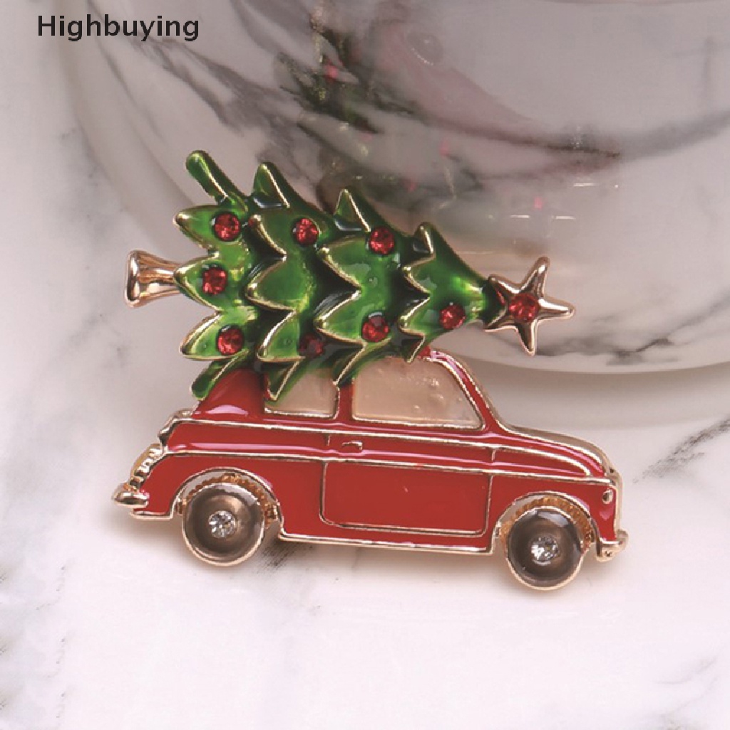 Hbid Enamel Mobil Enamel Pohon Natal Bros Pin Wanita Fashion Perhiasan Hadiah Trendi Bros Glory