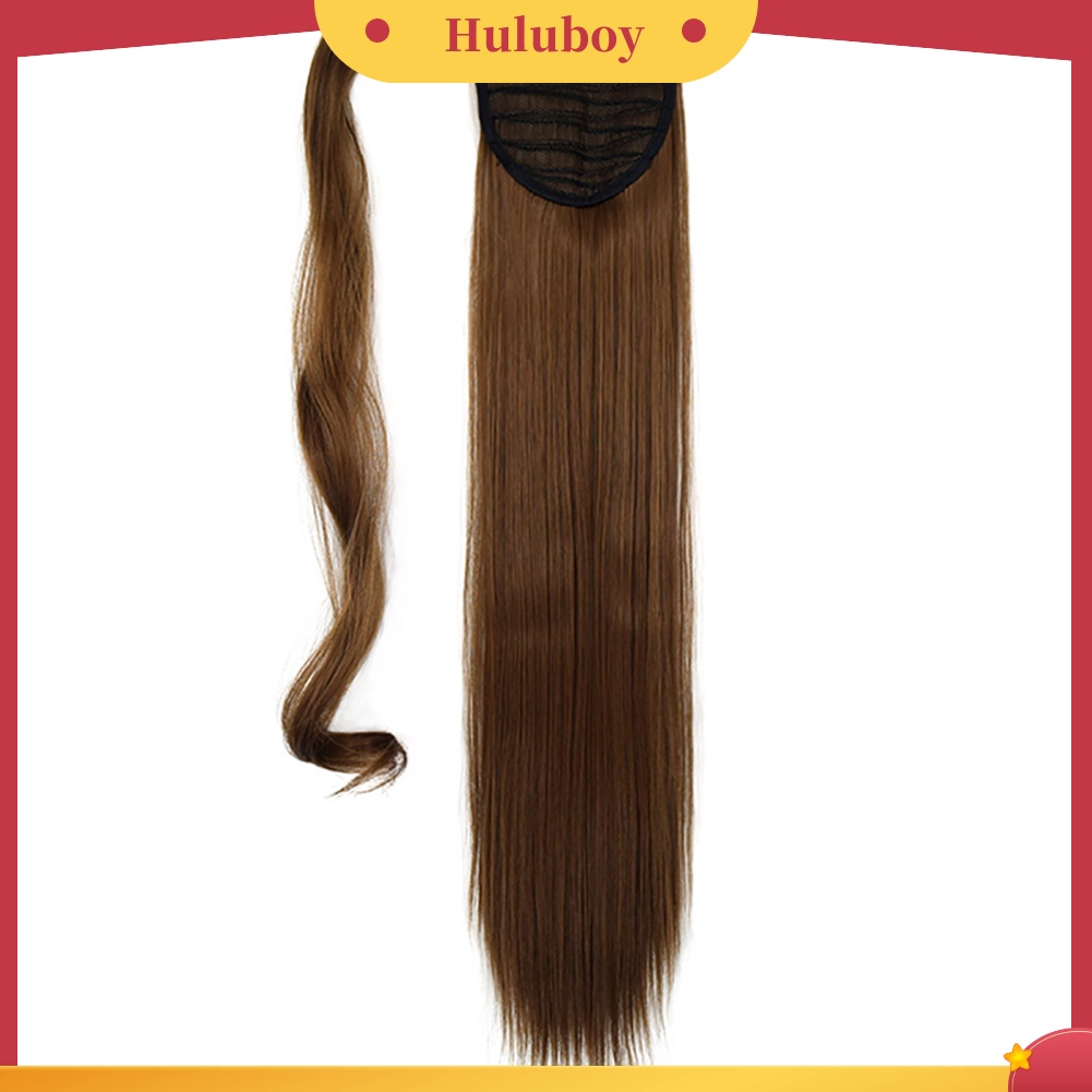 Wig Rambut Extension Ponytail Lurus Bahan Serat Sintetis Ukuran 24 inch