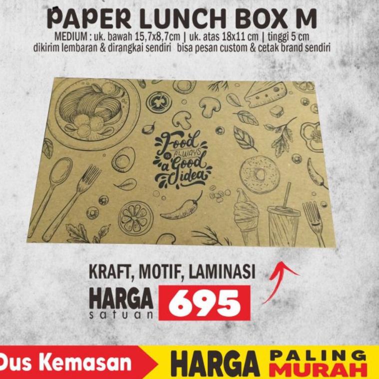 

Pasti Puas Paper Lunch Box M Kraft Motif Laminasi (40pcs) .,,.,.,