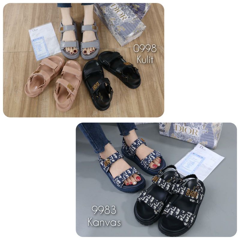 NEW ARRIVAL!!!  SANDAL WANITA TALI IMPORT PREMIUM TERMURAH WEDGES SET Kode: 9983 &amp; 0998