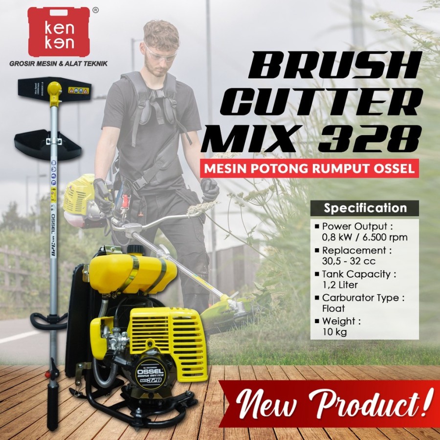 Mesin Potong Rumput Gendong Ossel Mesin Potong Rumput 2 Tak Mix 328