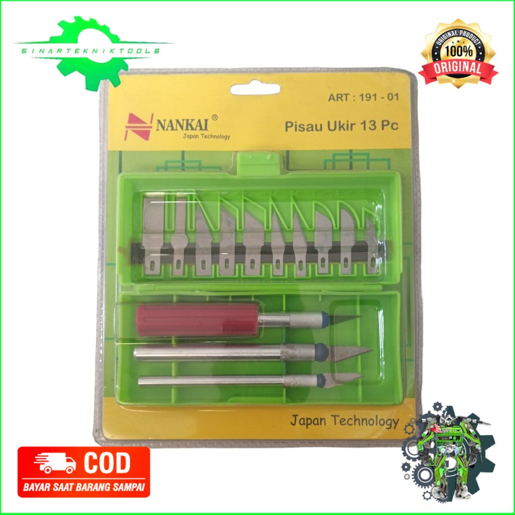 

PISAU UKIR SET 13 PCS-CRAFTING KNIFE 13PCS ART:191-01 JAPAN TECHNOLOGY NANKAI TOOLS