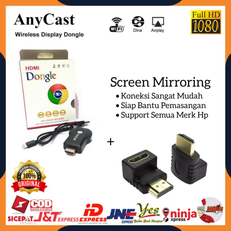 [COD] ANYCASH DONGEL SCREEN MIRRORING WIRELESS ANYCAST DONGLE WIFI + ADAPTER SAMBUNGAN HDTV / ALAT PENGHUBUNG HP KE TV LED PROYEKTOR