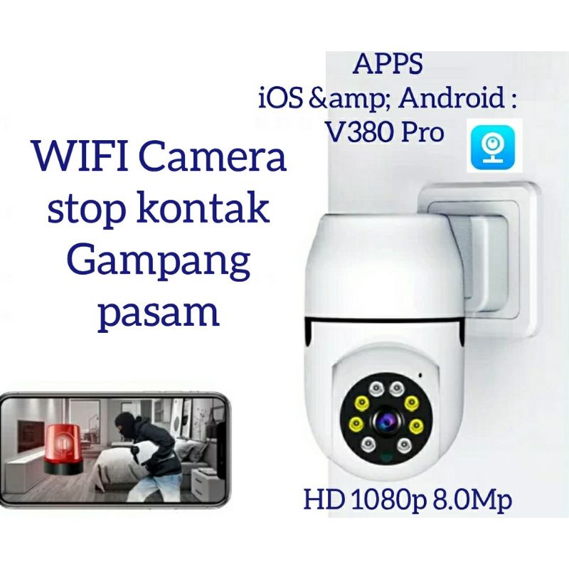 Kamera CCTV PTZ Stop Kontak Ip Camera Wifi V380 Pro 720p HD Night Vision Infrared Motion Track Alarm
