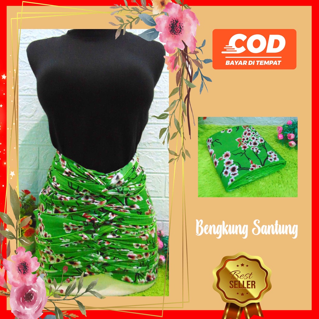 Bengkung Santung Bunga Kecil Panjang 13.5meter