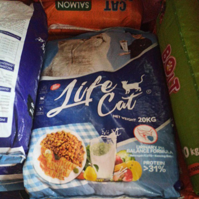 Makanan Kucing Dryfood All Stage Life Cat 20kg (Go-jek Only) makanan kucing segala usia murah lifecat dryfood