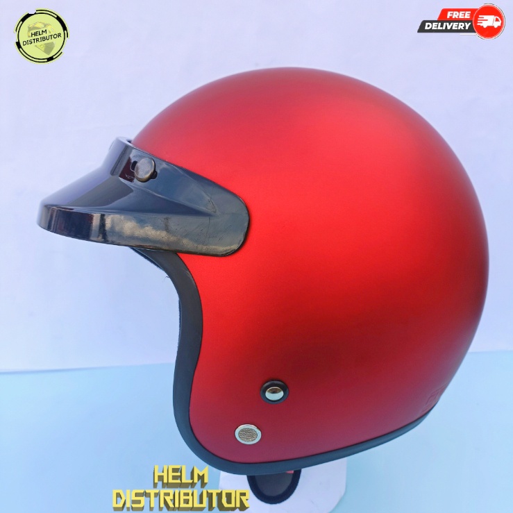 HELM BOGO DEWASA POLOS KACA DATAR HITAM DAN BENING ,KUALITAS PREMIUM UNTUK PRIA DAN WANITA GROSIR COD